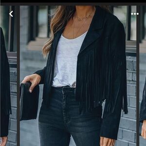 NBW Faux Suede Cropped Fringe Jacket!